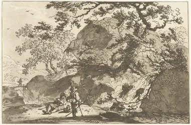 Landscape with a Fisherman and a Resting Man