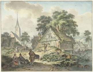 Dilapidated House and Village Church