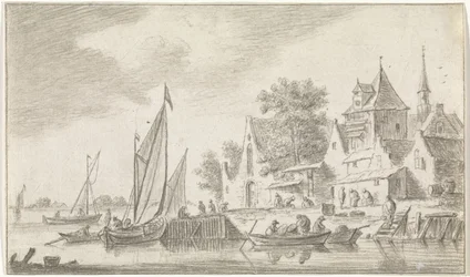 View of a Village by a River