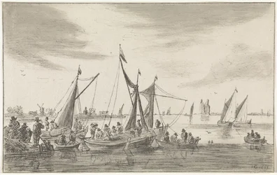 River View with Sailing Ships