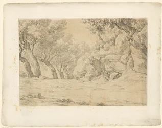 Avenue with Overgrown Rocks (series title: Tentamina Lithographica, Italian Landscapes)