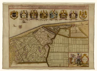 Map of the Hondsbossche Sea Defense and the Dunes at Petten