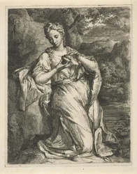 Woman with Perfume Bottle