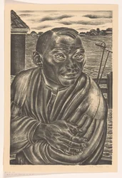 Farmer in landscape