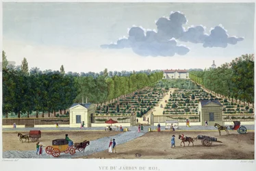 View of the Jardin du Roi in Paris from the bridge of Austerlitz, engraved by Claude Fortier (1775-1835)