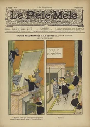 Sports recommended for youth. Skating. Illustration for Le Pele-Mele, 1902