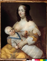 Representation of the Future King Louis XIV as a Baby in the Arms of His Nurse Marie de Longuet de la Giraudiere