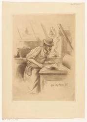 Printer in His Studio