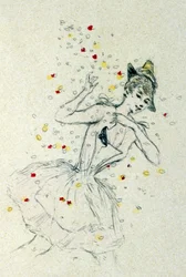 A woman with confetti