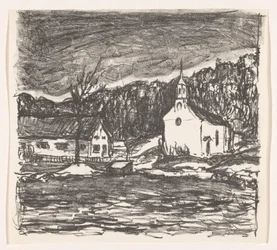 Hilly Landscape with Church