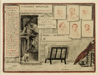 Portraits of Messieurs de Lesseps, Coppée, General Pittié, de Bornier, Henri Martin, Marquis de Cherville, 1883