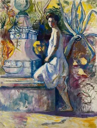 Jeanne at the Fountain, Villa Demiere