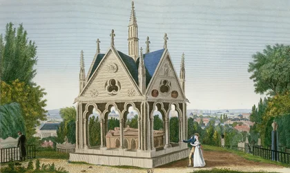 The Tomb of Heloise and Abelard in the Pere Lachaise Cemetery, 1815-20
