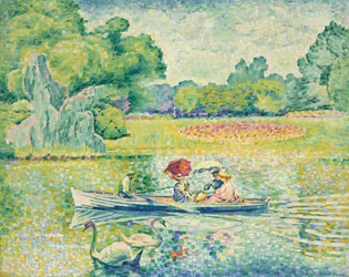 Boating in the Bois de Boulogne, c.1899-1900
