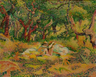 Two Nude Women under a Cork Oak