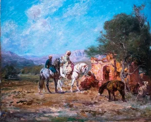 Arab Riders Near the Mausoleum