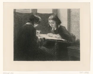 Embroiderers. Two Ladies at the Table