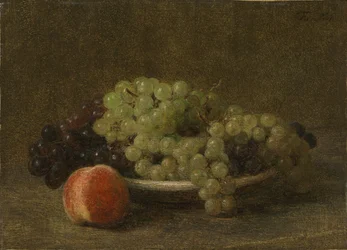 Still Life with Grapes and a Peach
