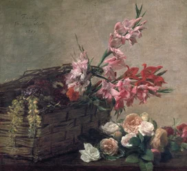 Gladioli and Roses