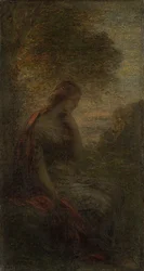 Young Woman under a Tree at Sunset, called 