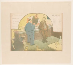 Four Men in a Bistro