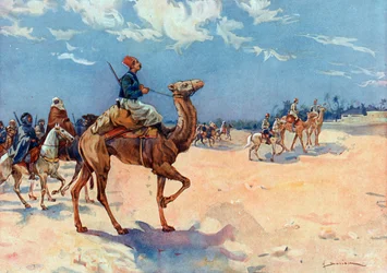 The Algerian Tirailleurs of Colonel Eu Near In Salah in the Algerian Sahara