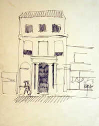 London Street with Figures; Female Promenader