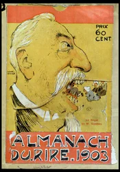 Caricature of Justin-Louis-Emile Combes (1835-1921) eating the clerics, cover of 