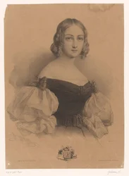 Young woman with name starting with letter P (Ladies for each letter of the alphabet) (Le Miroir des dames, ou nouvel alphabet français)