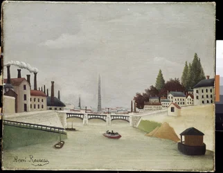 View of the Grenelle Bridge and the Trocadero in Paris