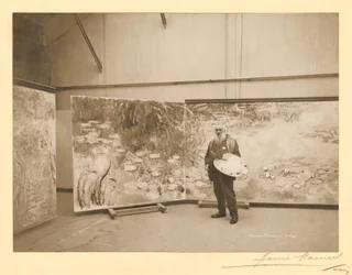 Claude Monet in Front of His Paintings 