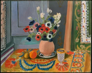 Anemones in an Earthenware Vase