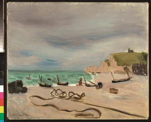 Ropes on the Beach of Etretat, c. 1920