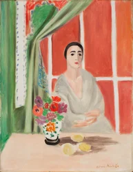 Figure with Raised Curtain