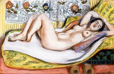 Nude on a Yellow Sofa