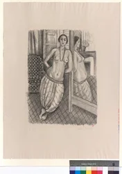 Odalisque in Striped Trousers, Reflected in a Mirror