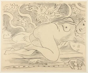 Reclining Nude with Bowl of Fruit