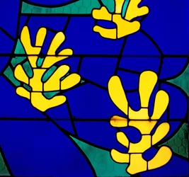 Tree of Life Stained Glass behind the Altar in the Chapel of the Rosary, Vence