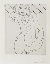 Veiled Oriental Woman Kneeling