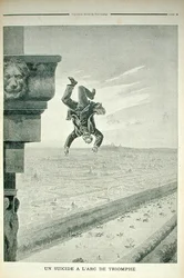 A suicide at the Arc de Triomphe, from Le Petit Journal, 8th May 1898