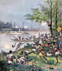 Attack on the Villagers of Dahomey by the French, 1892