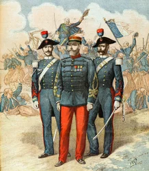 Captain Romani Between Two Italian Gendarmes