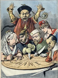 China - The Cake of Kings and... of Emperors Caricature, 1898