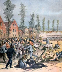 Rioting in Mons, Belgium, 1893