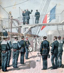 Salute to the Flag, French Naval Manoeuvres, 1891