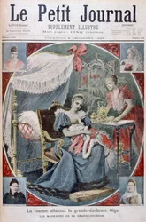 The tsarina nursing the Grand Duchess Olga of Russia, 1895