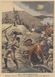 Capture of a British Gun Battery by the Boers in South Africa