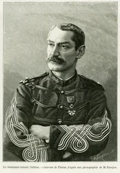 Lieutenant-Colonel Joseph Gallieni (engraving by Thiriat, to illustrate the story 