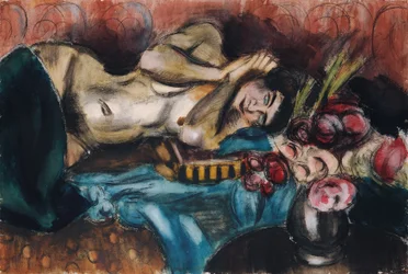 Half-Nude with a Bouquet of Roses