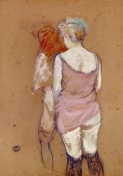 Two Women from Behind, House on Rue des Moulins
